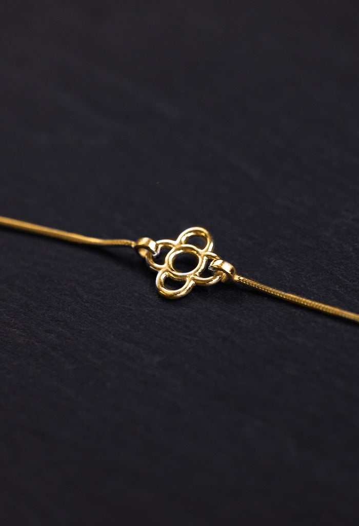 Pulsera Flor de Barcelona de Plata con Baño de Oro Amarillo
