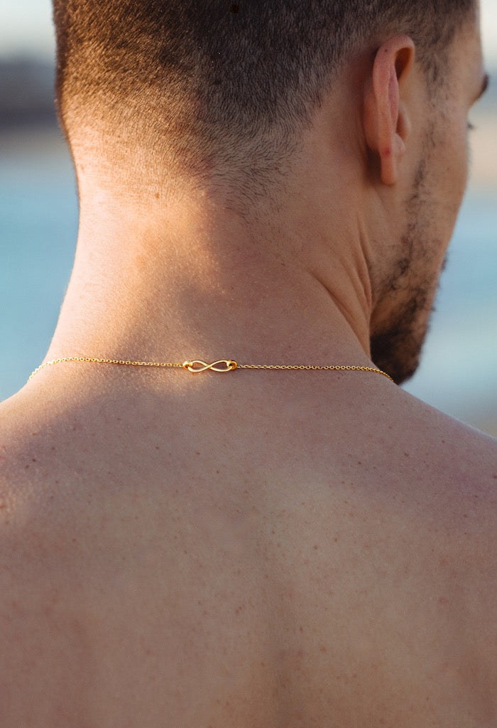 Infinity Silver Scapular with Yellow Gold Plating