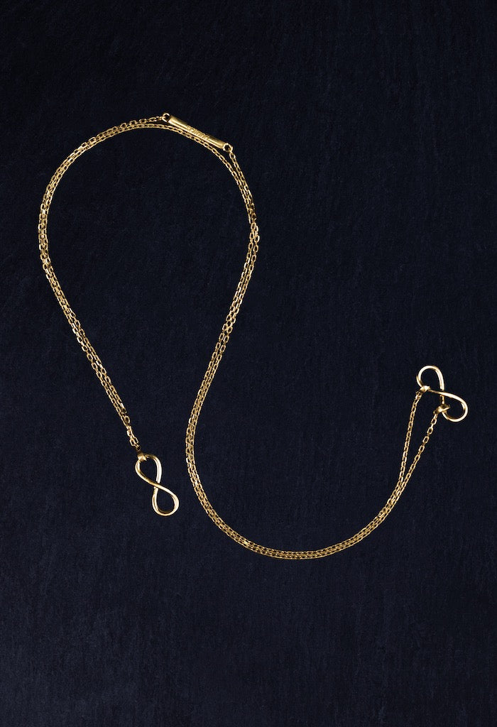 Infinity Silver Scapular with Yellow Gold Plating