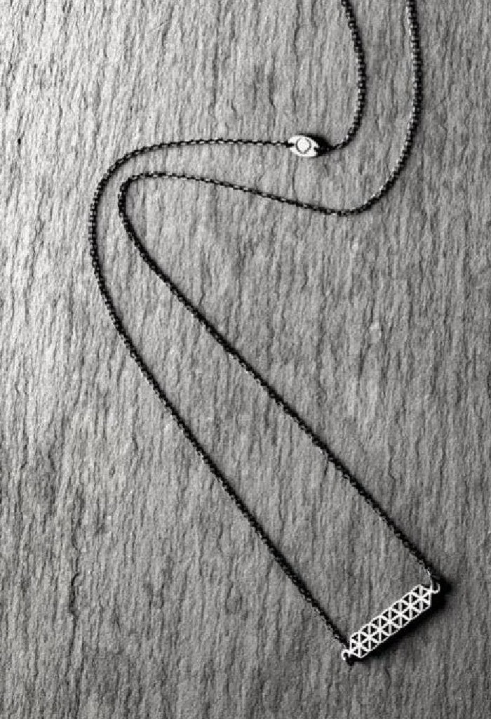 Flower of Life Black Stainless Steel Scapular